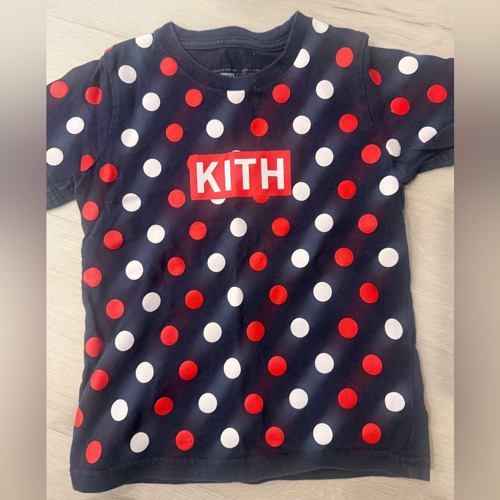 Kith Kids Red and White Polka Dot Tee